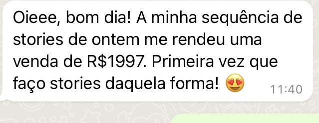 Aluna relata venda de R$ 1.997 após sequência de stories